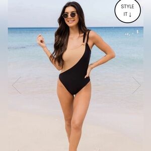 Pink Lily one shoulder swimsuit